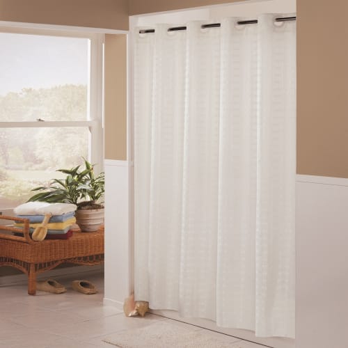 Hookless® Litchfield Shower Curtain, Polyester, 71"x77", White
